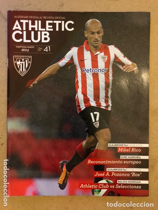 Collezionismo sportivo: ATHLETIC CLUB REVISTA OFICIAL N&deg; 41 (MARZO 2014). MIKEL RICO, ATHLETIC VS SELECCIONES,...