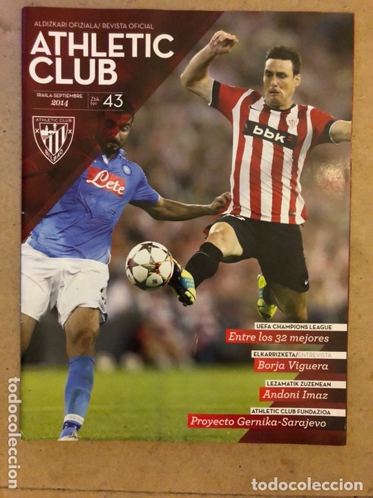 Collezionismo sportivo: ATHLETIC CLUB REVISTA OFICIAL N&deg; 43 (SEPTIEMBRE 2014). ATHLETIC VS N&Aacute;POLES CHAMPIONS LEAGUE,...