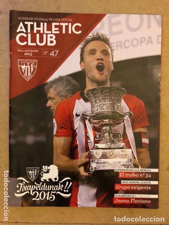 Collezionismo sportivo: ATHLETIC CLUB REVISTA OFICIAL N&deg; 47 (SEPTIEMBRE 2015). CAMPEONES SUPERCOPA 2015 Vs BAR&Ccedil;A,...