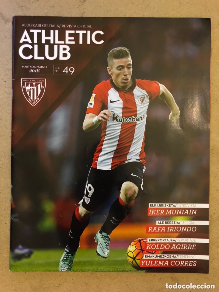 Collezionismo sportivo: ATHLETIC CLUB REVISTA OFICIAL N&deg; 49 (MARZO 2016). IKER MUNIAIN, RAFA IRIONDO, KOLDO AGIRRE,...