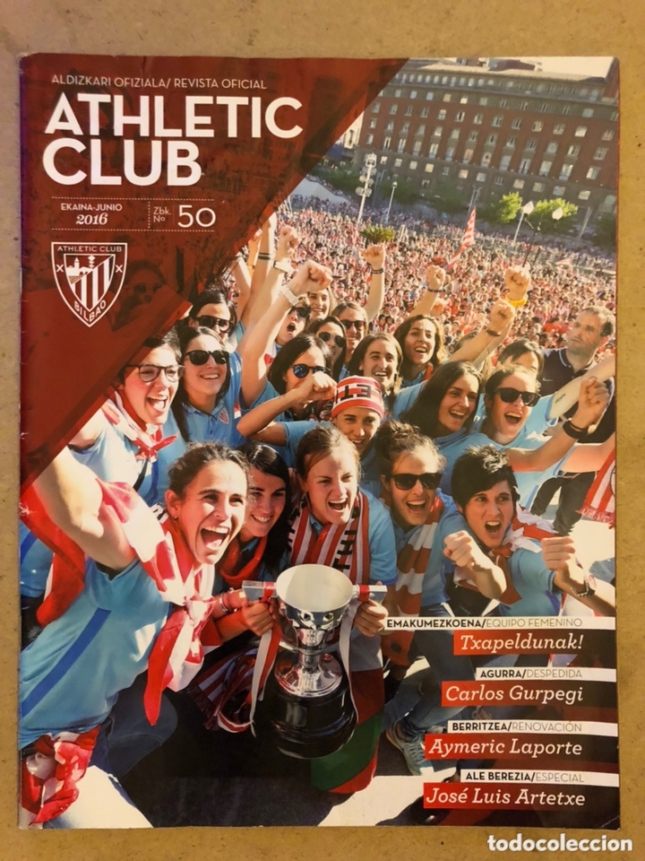 Collezionismo sportivo: ATHLETIC CLUB REVISTA OFICIAL N&deg; 50 (JUNIO 2016). EQUIPO FEMENINO CAMPEONAS DE LIGA, LAPORTE,...