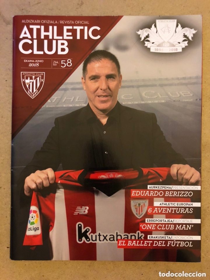 Collezionismo sportivo: ATHLETIC CLUB REVISTA OFICIAL N&deg; 58 (JUNIO 2018). EDUARDO BERIZZO, REPORTAJE ONE CLUB MAN,...