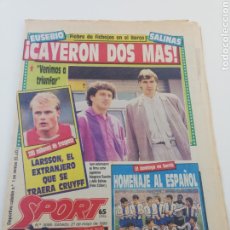 Coleccionismo deportivo: DIARIO SPORT FICHAJE JULIO SALINAS EUSEBIO FC BARCELONA BARÇA 21 MAYO 1988.