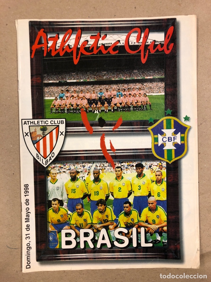 Coleccionismo deportivo: ATHLETIC-BRASIL. REVISTA PROGRAMA OFICIAL DEL PARTIDO CELEBRADO EN EL CENTENARIO (31/5/98).