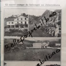 Coleccionismo deportivo: HOJA REVIST 1913 INAUGURACION CAMPO BARRIO HERRERA SAN SEBASTIAN JOLASTOKIETA ATHLETIC BILBAO FUTBOL. Lote 182498016