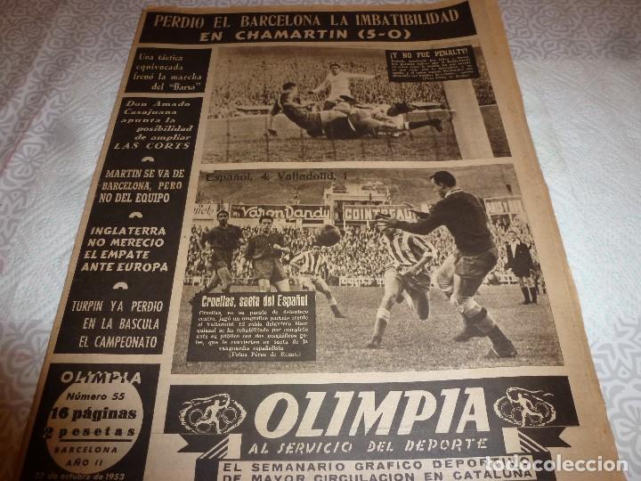 Coleccionismo deportivo: (LLL)OLIMPIA N&ordm;: 55(27-10-53)!!R.MADRID 5 BAR&Ccedil;A 0 !! EN WEMBLEY INGLATERRA 2 EUROPA 2,ESPA&Ntilde;OL