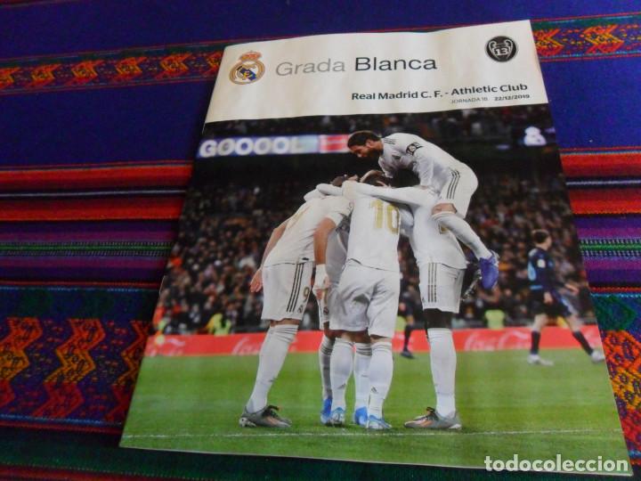 Coleccionismo deportivo: GRADA BLANCA REAL MADRID ATHL&Eacute;TIC CLUB DE BILBAO. 22-12-19. JORNADA 18. P&Oacute;STER FEDE VALVERDE. MBE.