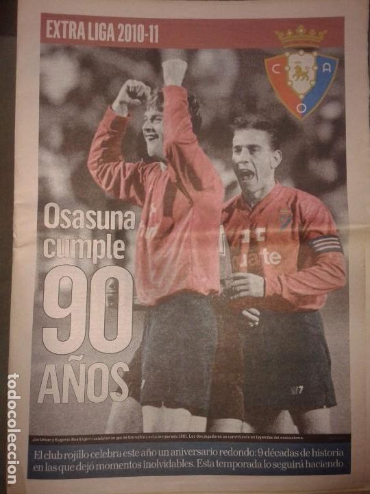 Coleccionismo deportivo: OSASUNA DIARIO DE NAVARRA  90 A&Ntilde;OS