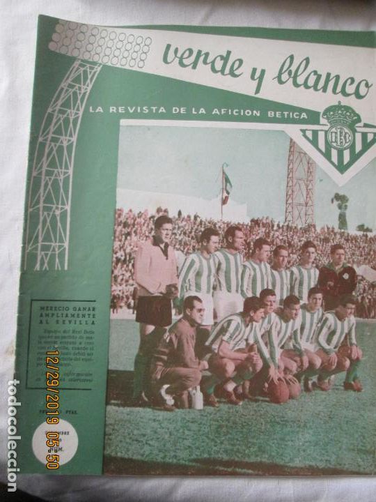 Sammelleidenschaft Sport: VERDE Y BLANCO REVISTA DE LA AFICI&Oacute;N B&Eacute;TICA - N&ordm; 5 DICIEMBRE 1960.