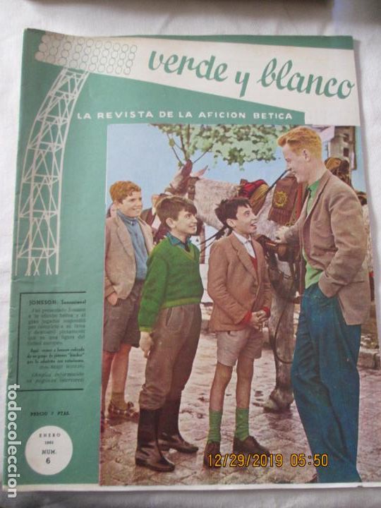 Sammelleidenschaft Sport: VERDE Y BLANCO REVISTA DE LA AFICI&Oacute;N B&Eacute;TICA - N&ordm; 6 ENERO 1961.