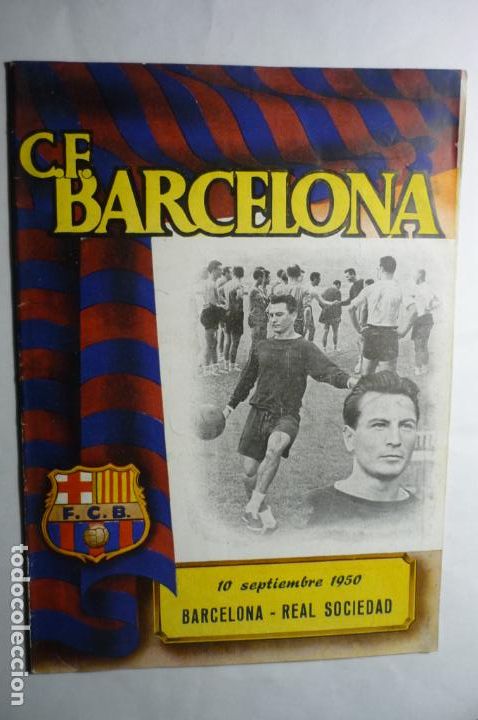 Coleccionismo deportivo: reVISTA BOLETIN F.C. BARCELONA - 10-9-1950 PARTIDO CF BARCELONA- REAL SOCIEDAD 287 PAG.