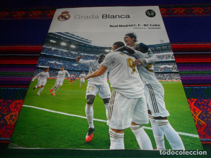 Coleccionismo deportivo: GRADA BLANCA REAL MADRID REAL CLUB CELTA DE VIGO. 16-2-2020. JORNADA 24. P&Oacute;STER LUKA MODRIC. MBE.
