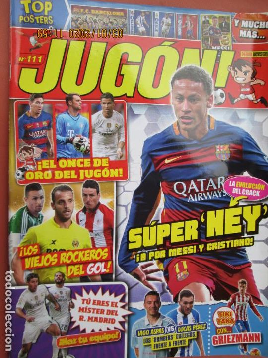 Collectionnisme sportif: JUG&Oacute;N - PANINI REVISTA - N&ordm; 111 - EL ONCE DE ORO, SUPER NEY, GRIEZMAN ...