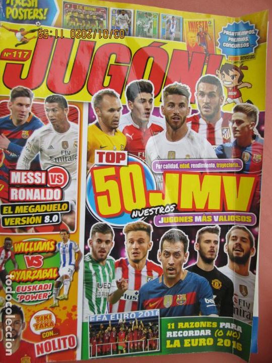 Collectionnisme sportif: JUG&Oacute;N - PANINI REVISTA - N&ordm; 117 - TOP 50 JUGONES M&Aacute;S VALIOSOS ...
