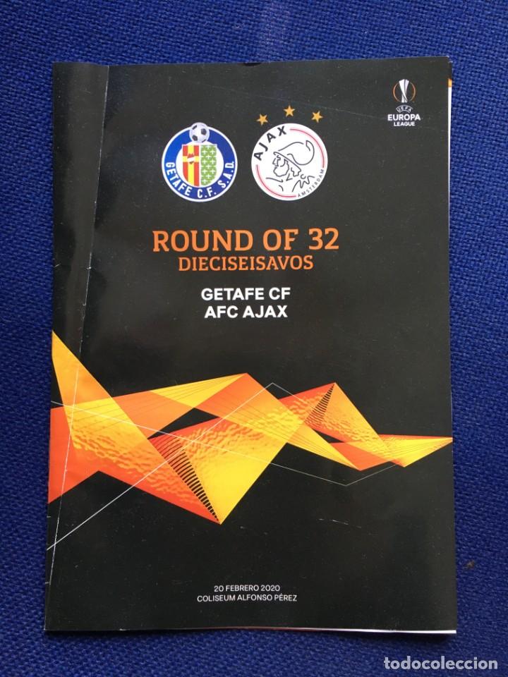 Collezionismo sportivo: REVISTA PROGRAMA OFICIAL GETAFE AJAX AMSTEDAM UEFA EUROPA LEAGUE 2019 2020