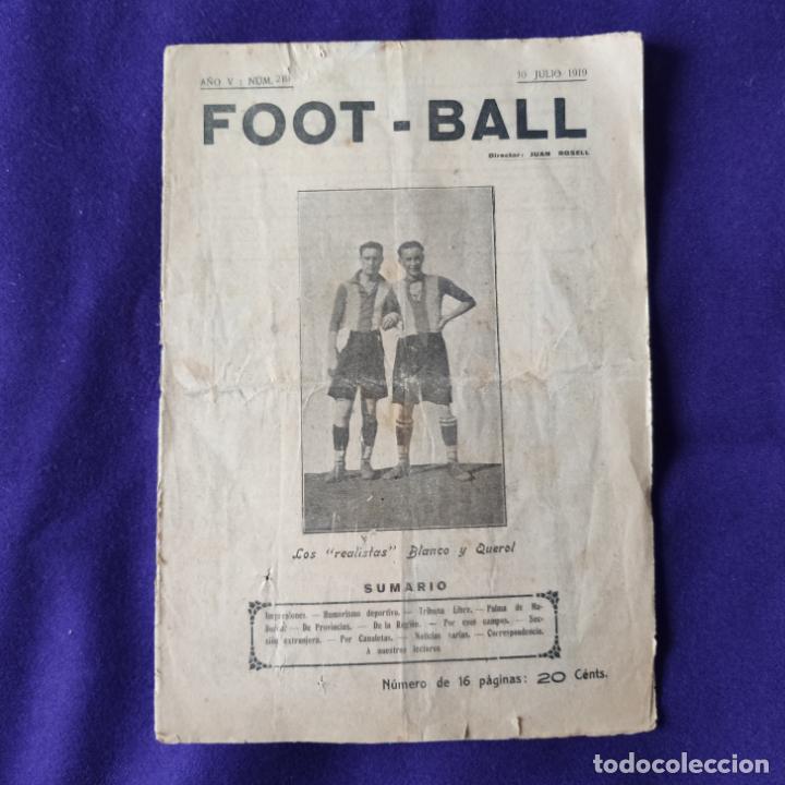 Coleccionismo deportivo: REVISTA FOOT-BALL. NUM 219. 10 DE JULIO DE 1919. - Foto 1 - 197441675