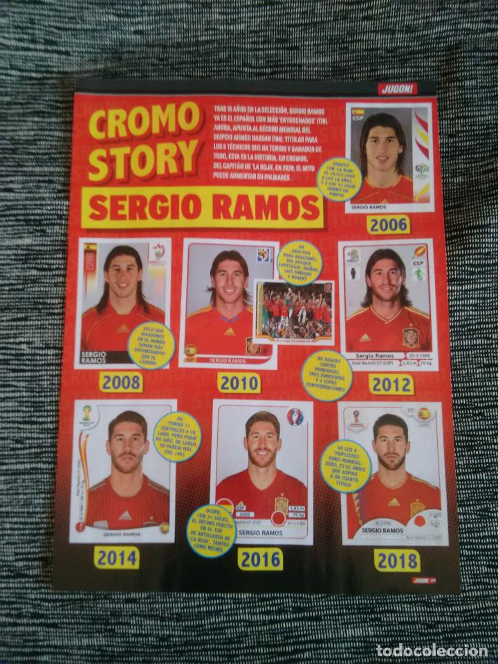 Coleccionismo deportivo: P&Aacute;GINA REVISTA JUG&Oacute;N CROMO STORY SERGIO RAMOS ESPA&Ntilde;A SELECCI&Oacute;N ESPA&Ntilde;OLA 2006-2018 MUNDIAL Y EUROCOPA