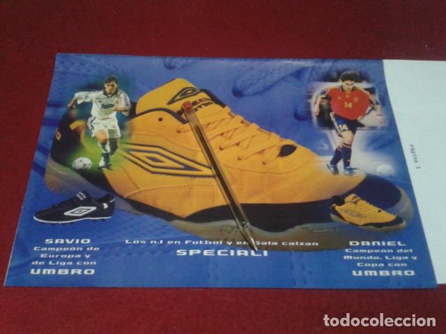 Sammelleidenschaft Sport: PUBLICIDAD  RECORTE DE PRENSA (UMBRO SPECIALI - SAVIO REAL MADRID/ DANIEL SELECCION  ) HOJA REVISTA