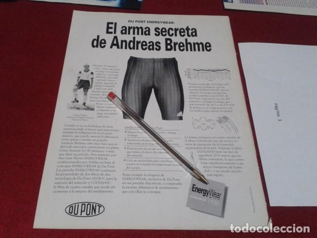 Coleccionismo deportivo: PUBLICIDAD RECORTE DE PRENSA ( ADIDAS  DU PONT ENERGYWEAR - ANDREAS BREHME) HOJA DE REVISTA
