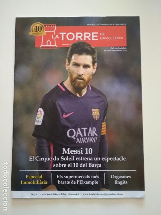 Sports collectibles: REVISTA LA TORRE DE BARCELONA - MESSI EN PORTADA CIRC DU SOLEIL LOGO ROJO