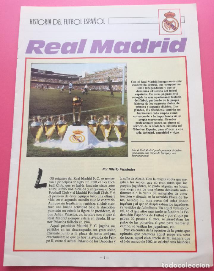 Coleccionismo deportivo: REAL MADRID - HISTORIA DEL FUTBOL ESPA&Ntilde;OL - COMPLETO 5 FASCICULOS 1991
