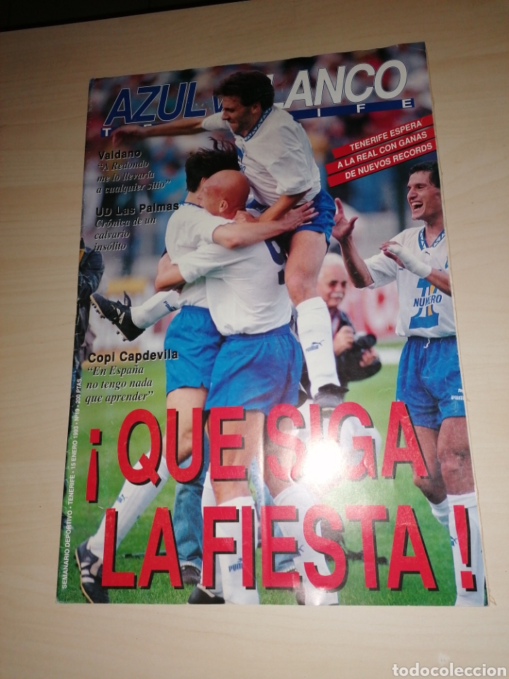 Sports collectibles: Antigua revista TENERIFE AZUL Y BLANCO - 15 enero 1993