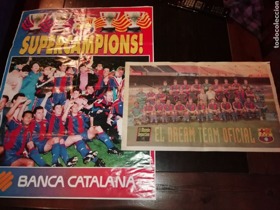 Coleccionismo deportivo: Poster dream team f&uacute;tbol barca el mundo deportivo y banca catalana