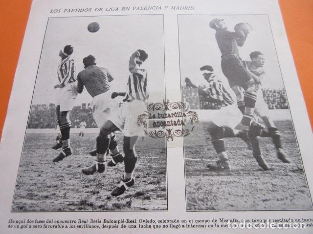Sports collectibles: RECORTE 1929 - REAL BETIS REAL OVIEDO TAMA&Ntilde;O 20 x 18 CM. RECORTE