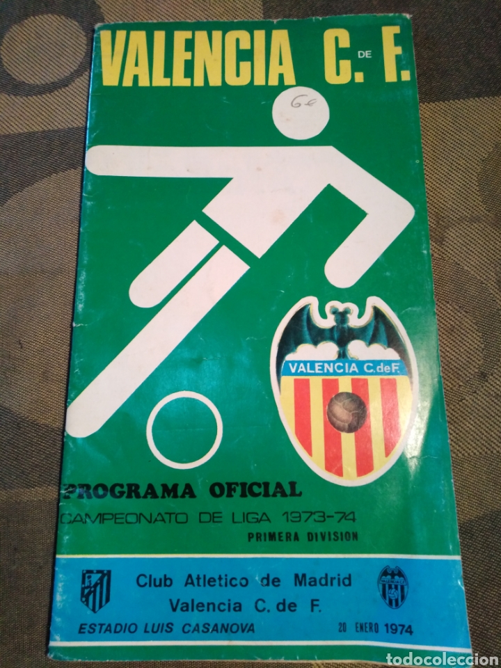 Sammelleidenschaft Sport: VALENCIA C. F-PROGRAMA OFICIAL, CAMPEONATO DE LIGA 1973/74,1 DIVISI&Oacute;N, ATL&Eacute;TICO DE MADRID-VALENCIA C