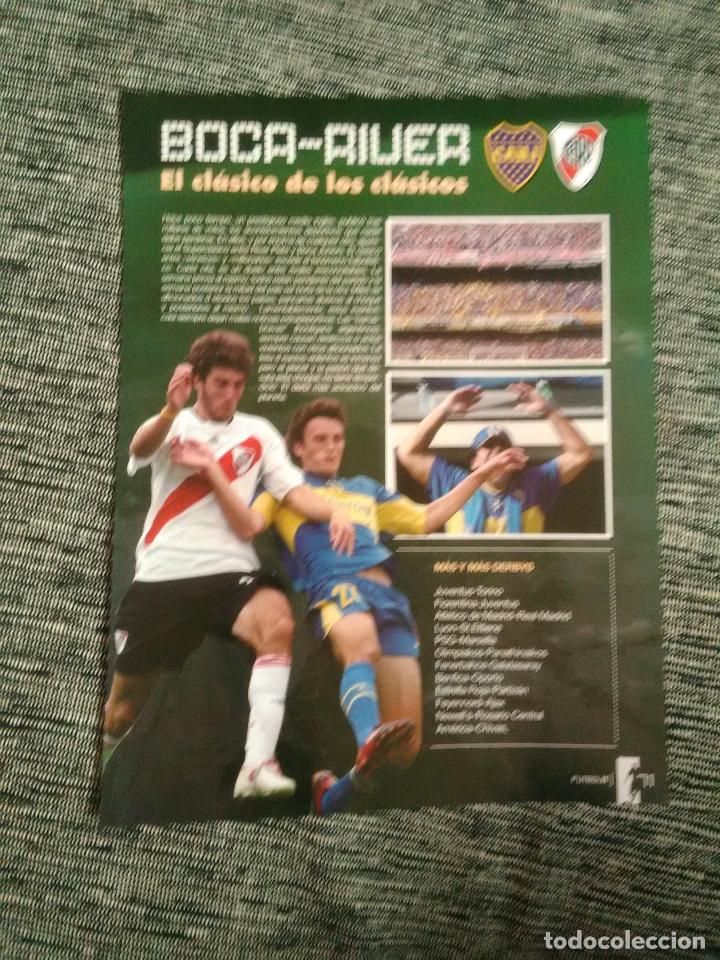 Coleccionismo deportivo: ARGENTINA: BOCA-RIVER, HIGUA&Iacute;N MARADONA + URUGUAY PE&Ntilde;AROL NACIONAL REPORTAJE 2 P&Aacute;G REVISTA FUTBOL 11