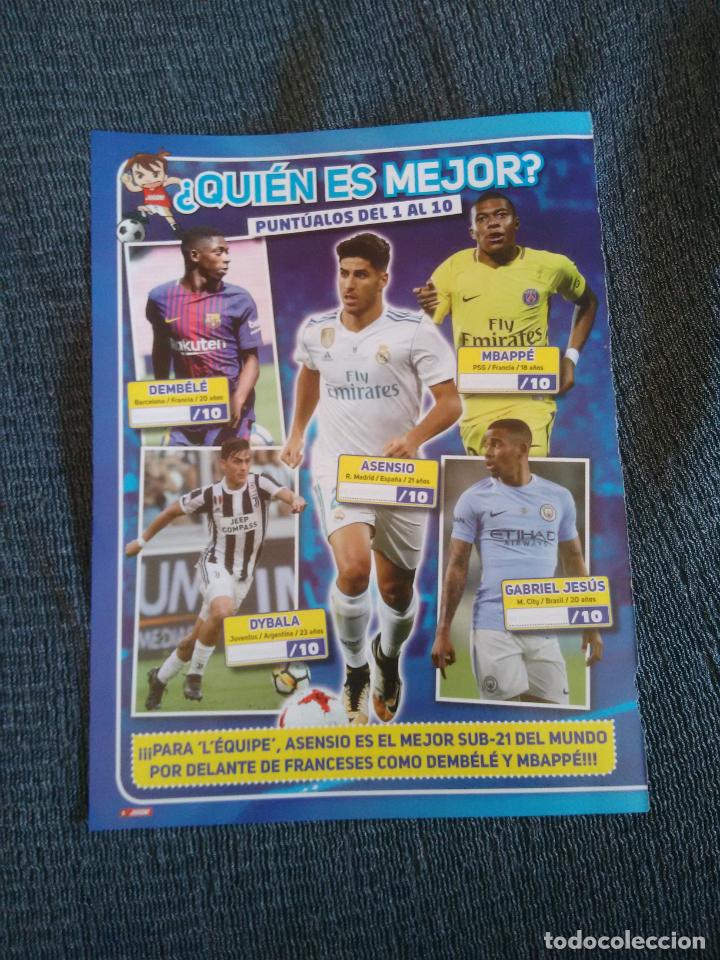Coleccionismo deportivo: ASENSIO REAL MADRID, MBAPP&Eacute; PSG, DYBALA JUVENTUS, DEMBELE BARCELONA.. REPORTAJE 2 P&Aacute;G REVISTA JUG&Oacute;N