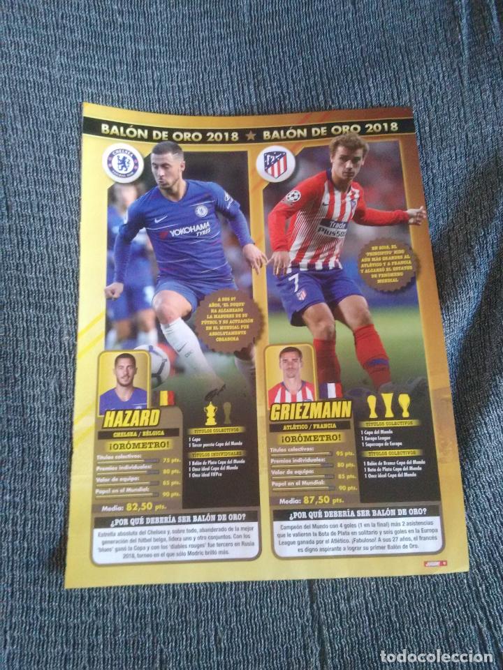 Coleccionismo deportivo: HAZARD CHELSEA GRIEZMANN ATL&Eacute;TICO MBAPP&Eacute; PSG MODRIC REAL MADRID TIPO DOBLE POSTER REVISTA JUG&Oacute;N
