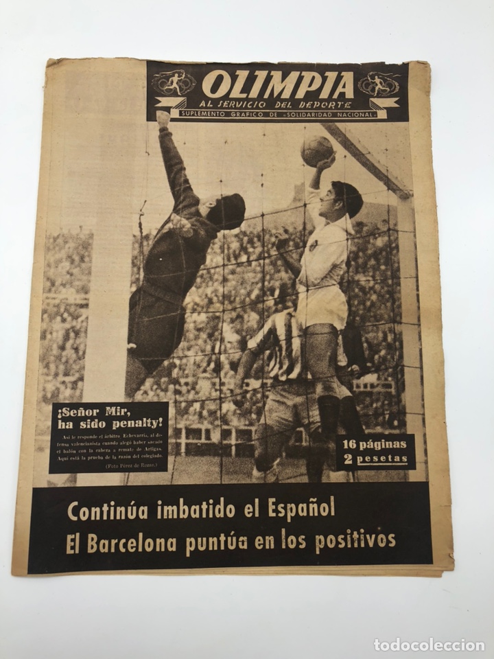 Coleccionismo deportivo: OLIMPIA SUPLEMENTO GR&Aacute;FICO SOLIDARIDAD NACIONAL RCD ESPA&Ntilde;OL FC BARCELONA C.D. EUROPA N&Uacute;M. 5 1952