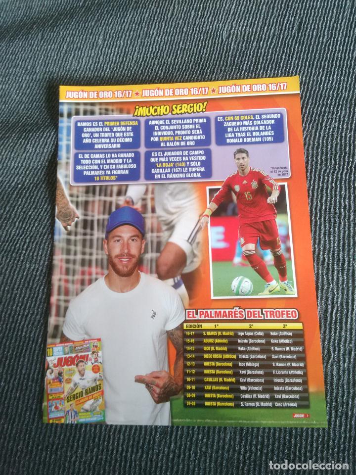 Coleccionismo deportivo: SERGIO RAMOS REAL MADRID TIPO P&Oacute;STER 1 P&Aacute;G REVISTA JUG&Oacute;N + INIESTA CASILLAS XAVI GANADORES JUG&Oacute;N