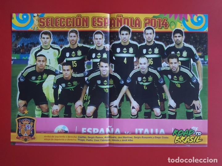 Sports collectibles: POSTER DOBLE REVISTA JUGON ALINEACION SELECCION ESPA&Ntilde;OLA 2014 MAS DIEGO COSTA ATLETICO DE MADRID