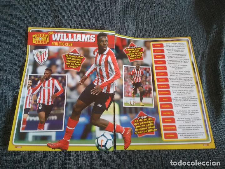 Coleccionismo deportivo: TIKI TAKA WILLIAMS ATHLETIC BILBAO P&Oacute;STER 1 P&Aacute;G REVISTA JUG&Oacute;N DATOS + ALE&Ntilde;&Aacute; BARCELONA MBAPP&Eacute; PSG