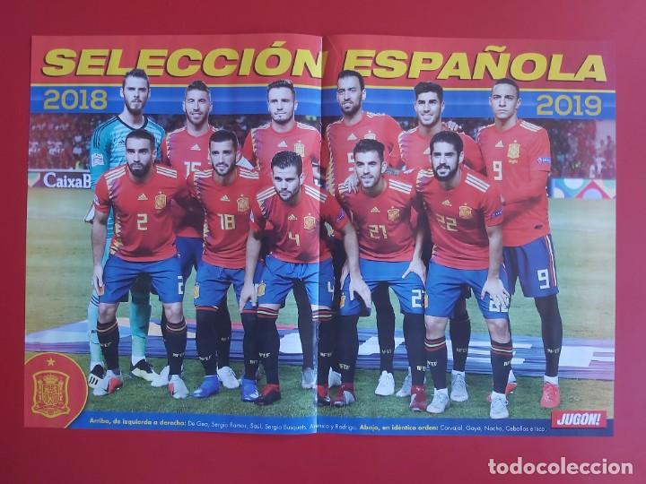 Collectionnisme sportif: POSTER DOBLE REVISTA JUGON SELECCION ESPA&Ntilde;OLA 2018/19 MAS COUTINHO BARCELONA