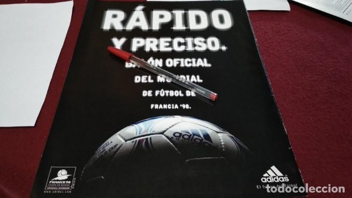 Coleccionismo deportivo: PUBLICIDAD HOJA REVISTA ( ADIDAS - BALON OFICIAL FRANCIA 98 ) EL FUTURO DEL F&Uacute;TBOL