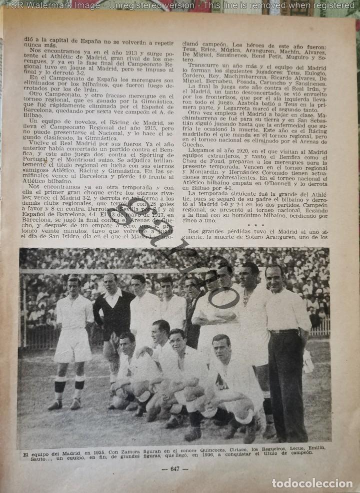 Sports collectibles: ALINEACION REAL MADRID,1935,195X265MM, HOJA DE PUBLICACION