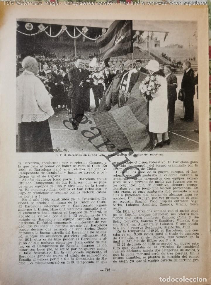 Sports collectibles: 1923, INAUGURACION CAMPO F.C.BARCELONA,195X265MM, HOJA DE PUBLICACION