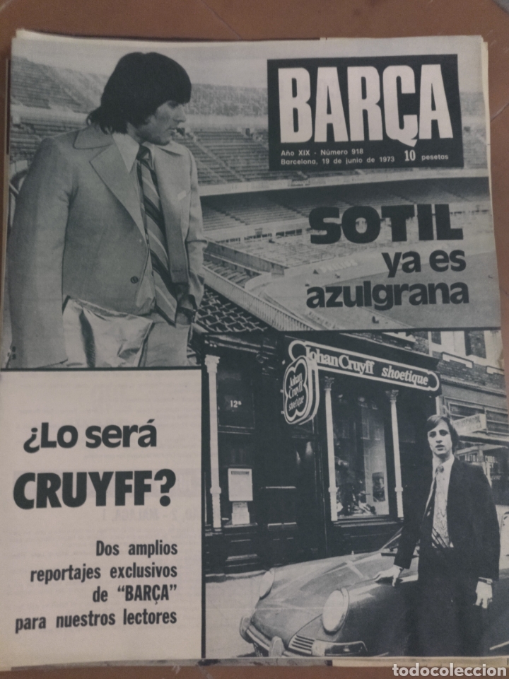 Coleccionismo deportivo: Revista Bar&ccedil;a 19 junio 1973. Sotil, Cruyff