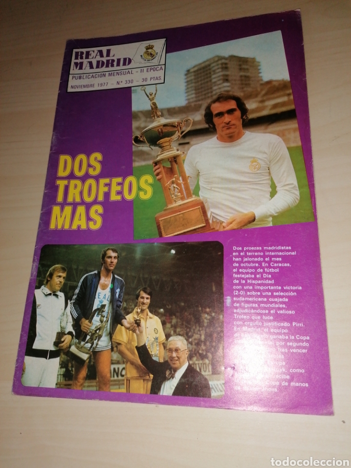 Collectionnisme sportif: Revista REAL MADRID 330 - Noviembre 1977 - ISIDRO
