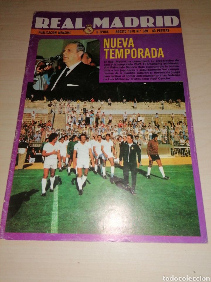 Collectionnisme sportif: Revista REAL MADRID 339 - Agosto 1978