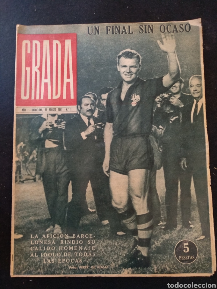 Coleccionismo deportivo: Semanario Grada, n&deg;1 a&ntilde;o 1, 31/08/61. Homenaje a kubala