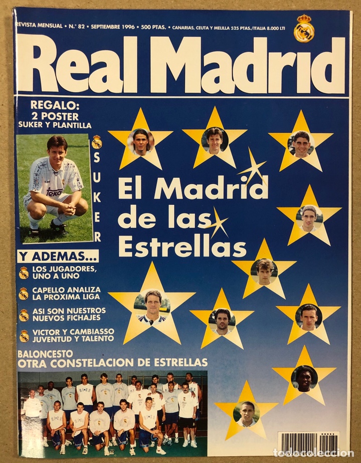 Collezionismo sportivo: REAL MADRID N&deg; 82 (1996). REVISTA OFICIAL DEL CLUB. FABIO CAPELLO, JUAGADORES UNO A UNO, BALONCESTO,