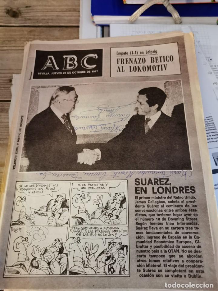 Coleccionismo deportivo: ABC,20 FEBRERO 1977, REAL BETIS - LOKOMOTIVE DE LEIPZIG, ETC...