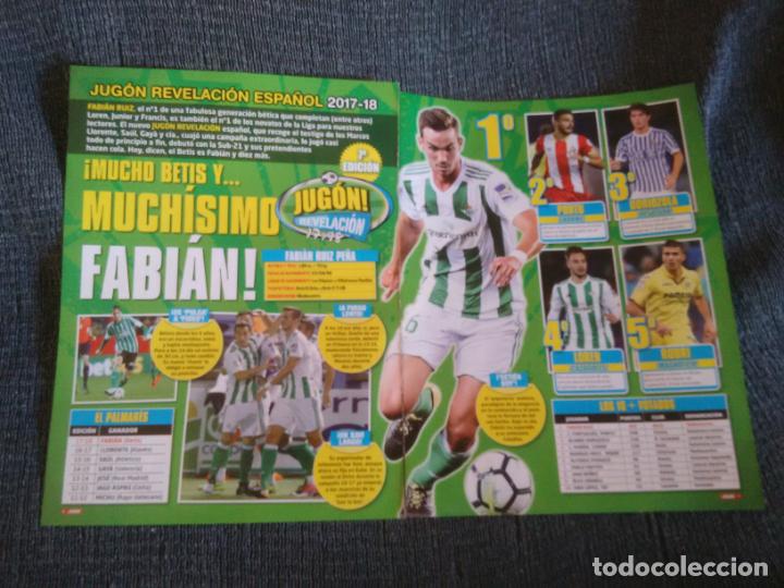 Coleccionismo deportivo: FABI&Aacute;N RUIZ REAL BETIS JUG&Oacute;N REVELACI&Oacute;N 2017-2018 LIGA 17-18 REPORTAJE 2 P&Aacute;G + ISCO ASPAS MORALES