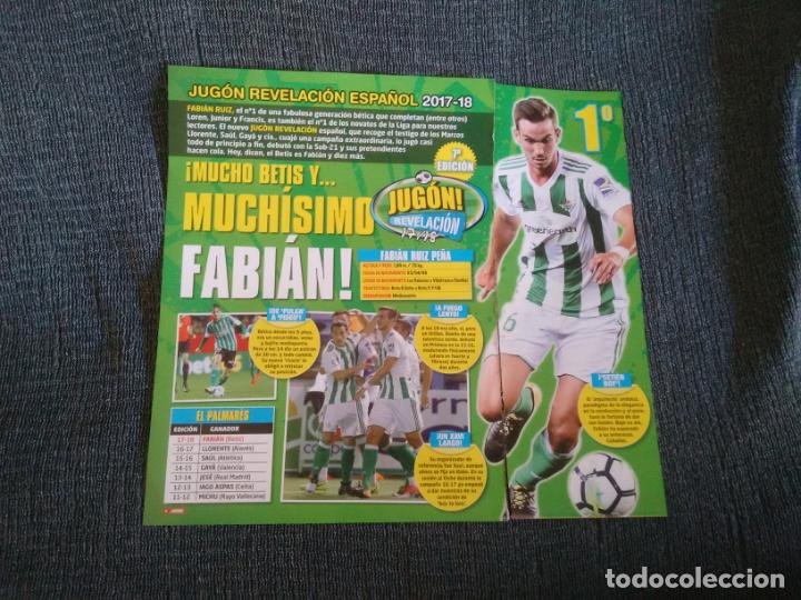 Coleccionismo deportivo: FABI&Aacute;N RUIZ REAL BETIS JUG&Oacute;N REVELACI&Oacute;N 2017-2018 LIGA 17-18 REPORTAJE + ISCO ASPAS PIONE SISTO