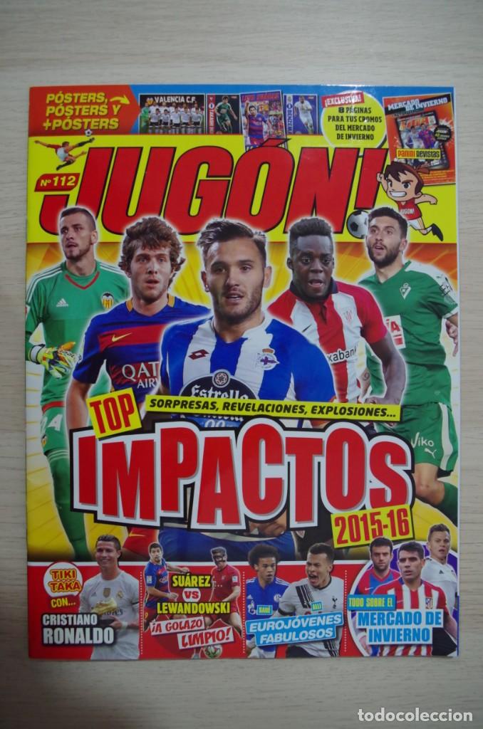 Coleccionismo deportivo: REVISTA JUGON 112 CON TODOS LOS POSTERS EL CENTRAL LUIS SUAREZ BARCELONA 30 X 45 CM