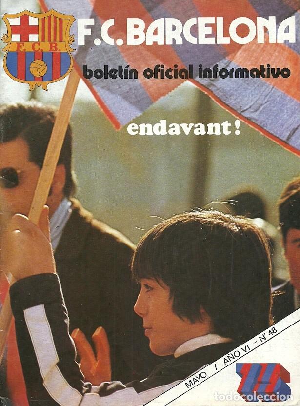 Sports collectibles: BOLETIN OFICIAL INFORMATIVO F C BARCELONA A&Ntilde;O VI N&ordm; 48 MAYO